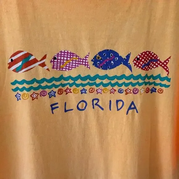 Vintage Single Stitch Florida Fish Souvenir T-Shirt Size Large - Picture 4 of 6